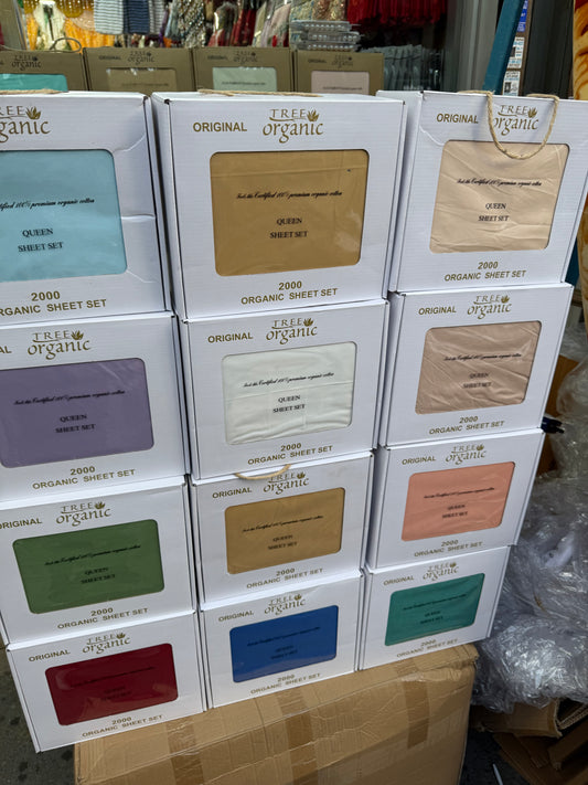 BOX Organic Queen size Bedsheet 4pc Set