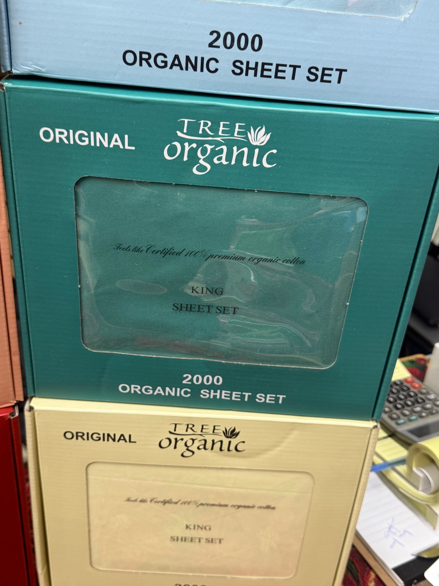 BOX Organic King size Bedsheet 4pc Set