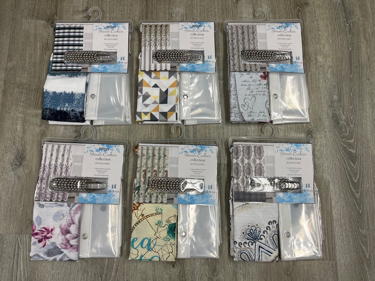 14 PC SHOWER CURTIAN WITH HOOKS