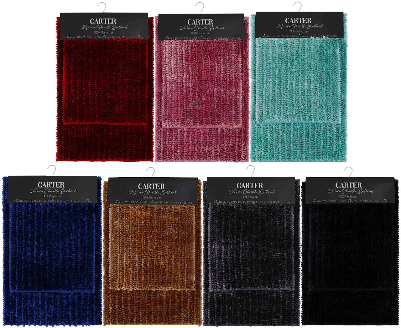 2PC BATHROOM MAT 12 ASSORTED IN THE BOX